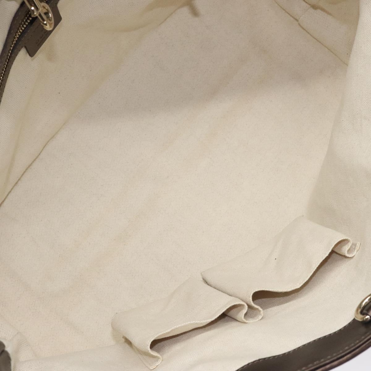 GUCCI GG Canvas Guccissima Heart Bit Tote Bag Leather Brown 269956 Auth ki5647A