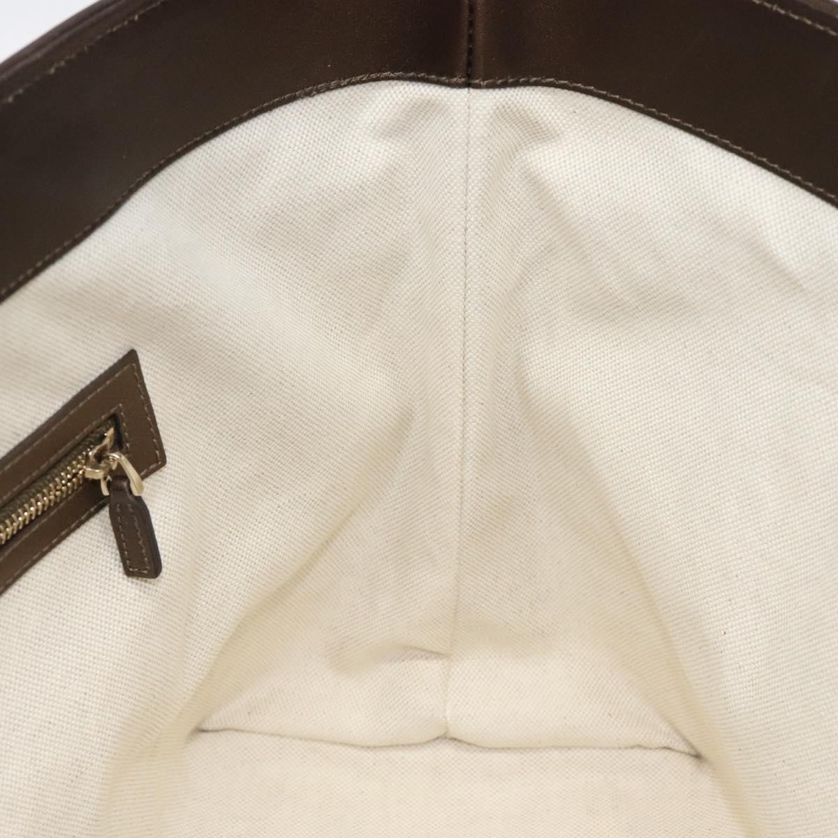 GUCCI GG Canvas Guccissima Heart Bit Tote Bag Leather Brown 269956 Auth ki5647A