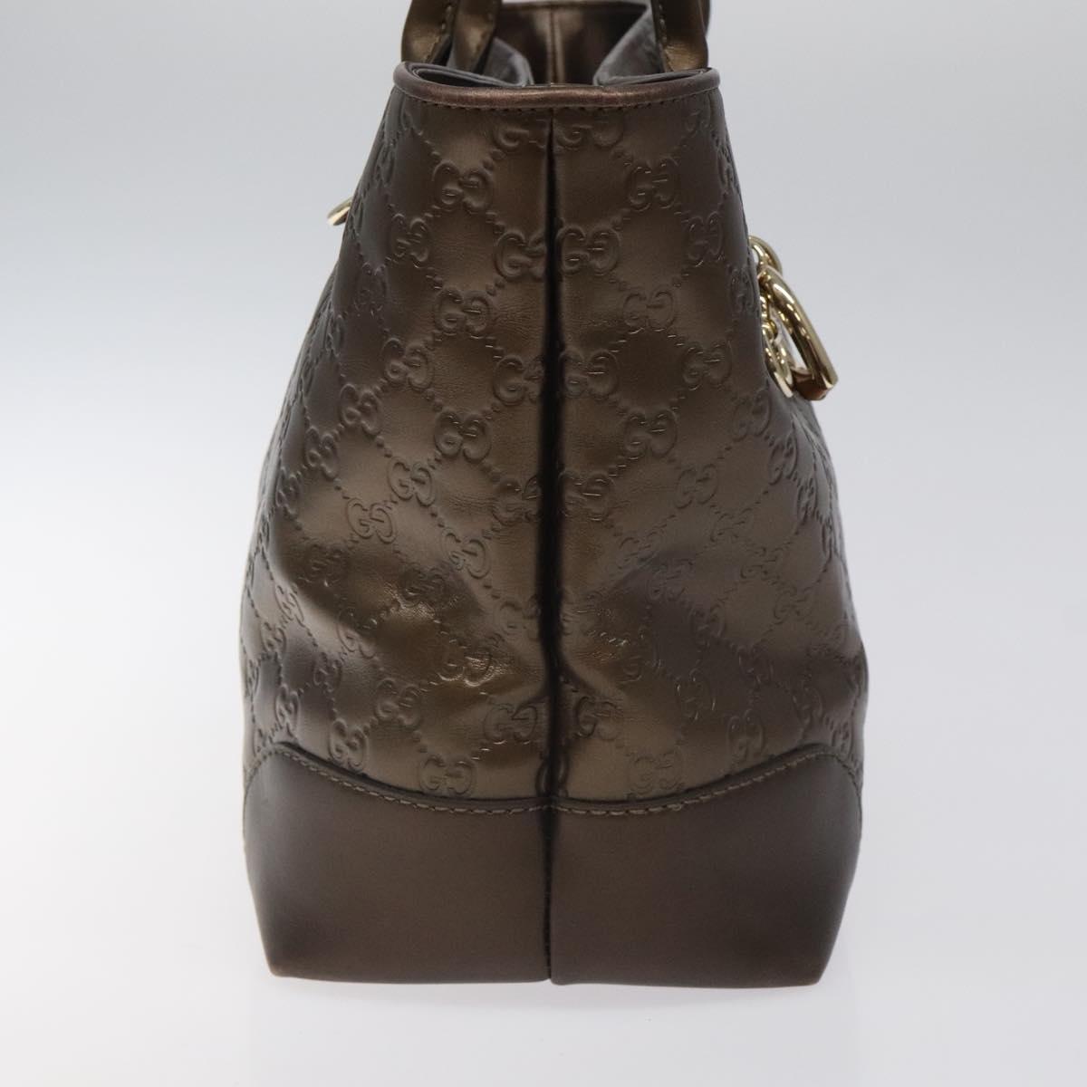 GUCCI GG Canvas Guccissima Heart Bit Tote Bag Leather Brown 269956 Auth ki5647A