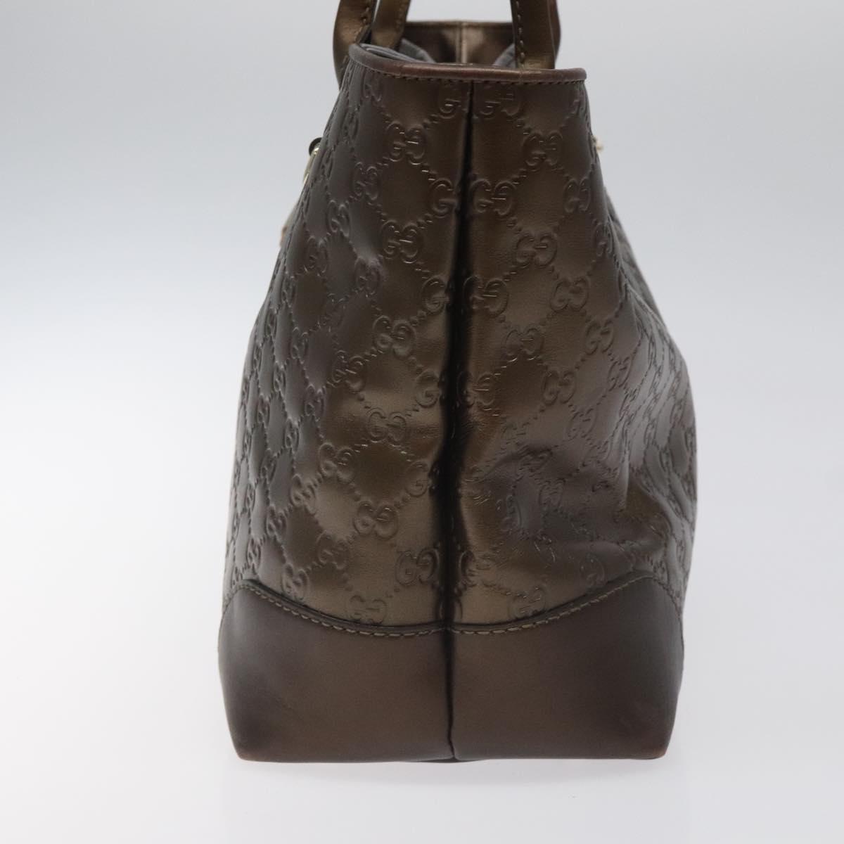 GUCCI GG Canvas Guccissima Heart Bit Tote Bag Leather Brown 269956 Auth ki5647A