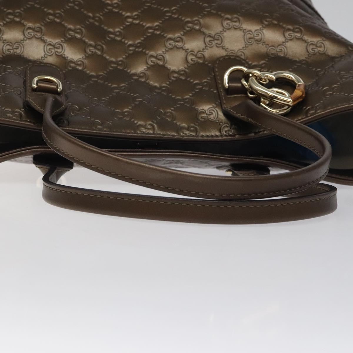 GUCCI GG Canvas Guccissima Heart Bit Tote Bag Leather Brown 269956 Auth ki5647A