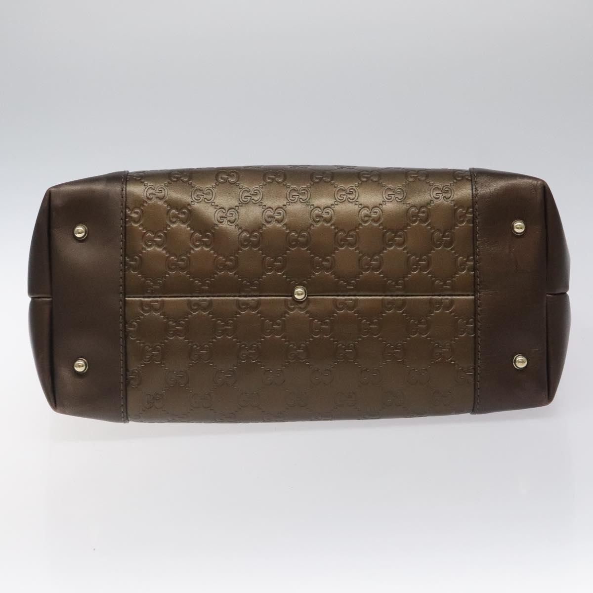 GUCCI GG Canvas Guccissima Heart Bit Tote Bag Leather Brown 269956 Auth ki5647A