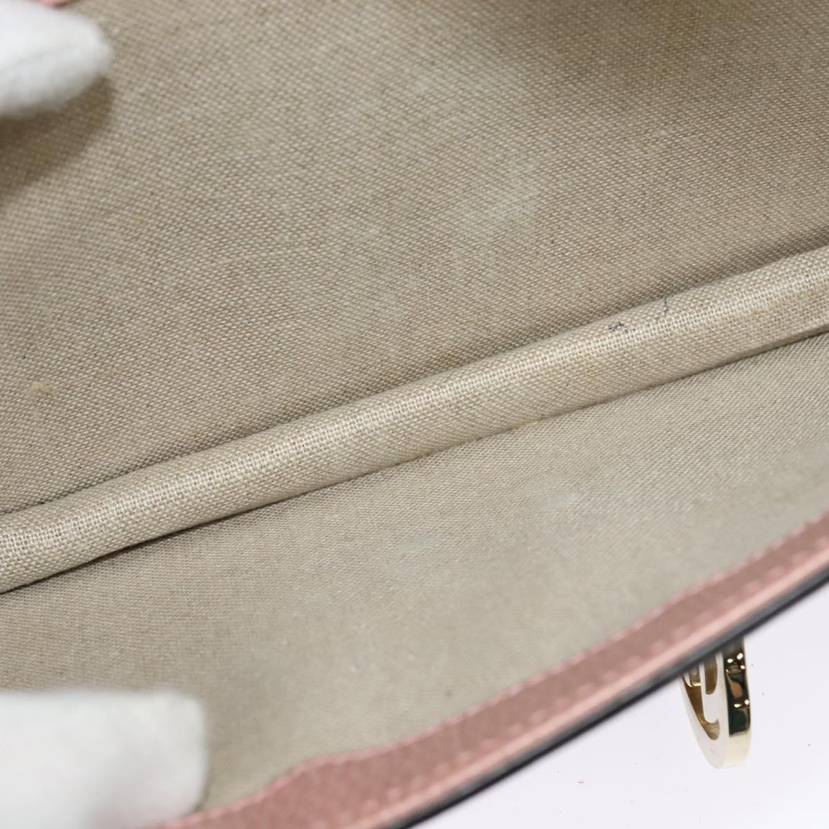 GUCCI Interlocking Chain Shoulder Bag Leather Pink Gold 510303 Auth ki5677
