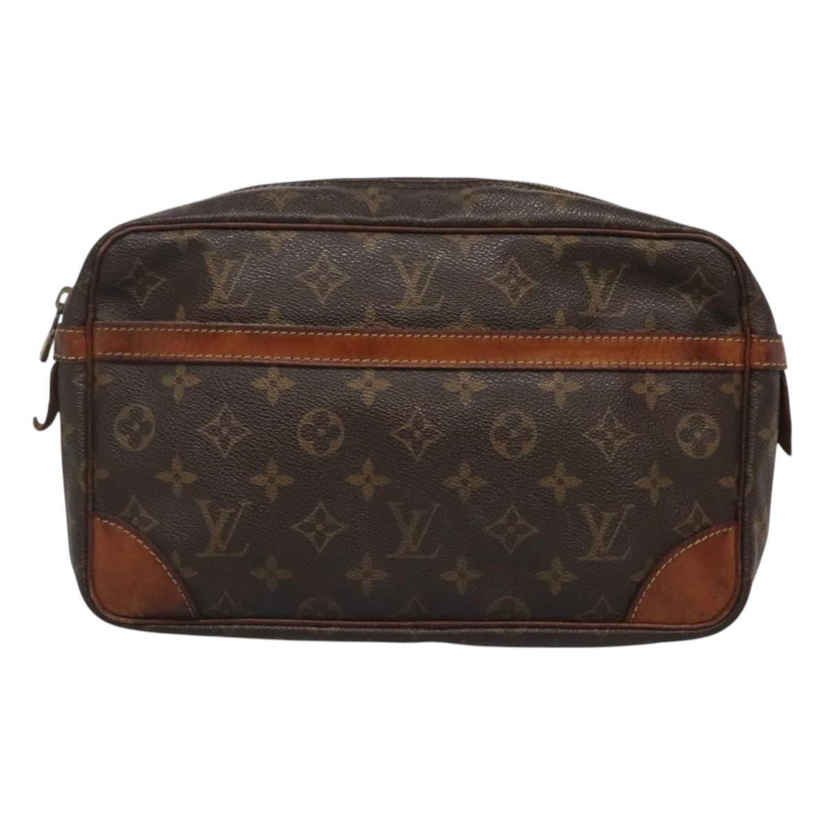 LOUIS VUITTON Monogram Compiegne 28 Clutch Bag M51845 LV Auth ki5684
