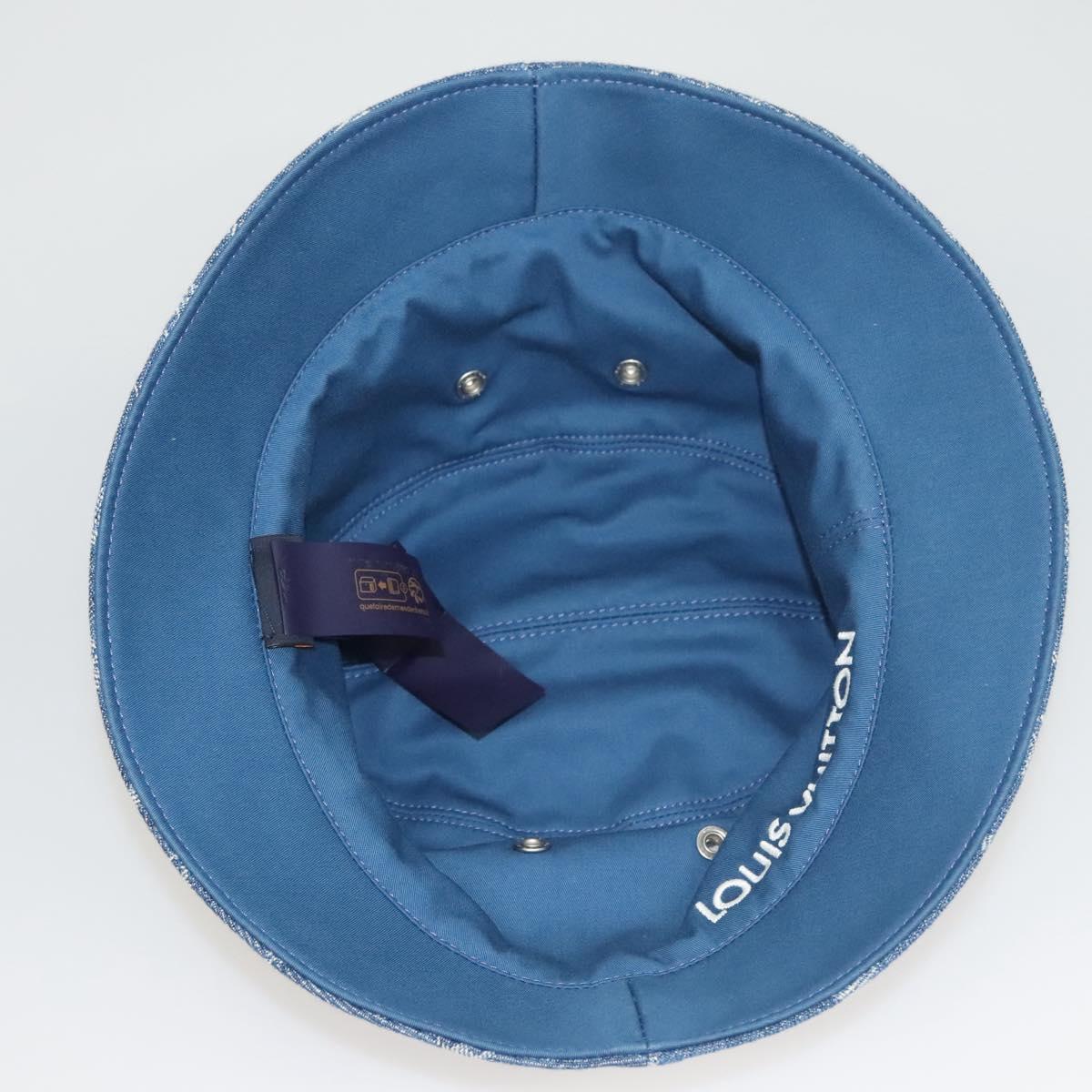 LOUIS VUITTON Monogram Denim Bucket Hat Blue M78772 LV Auth ki5688