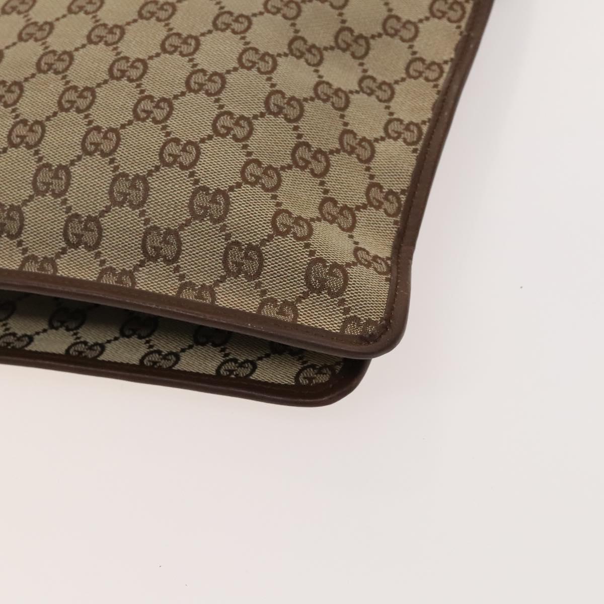 GUCCI GG Canvas Shoulder Bag Brown Silver 019 0489 Auth ki5690