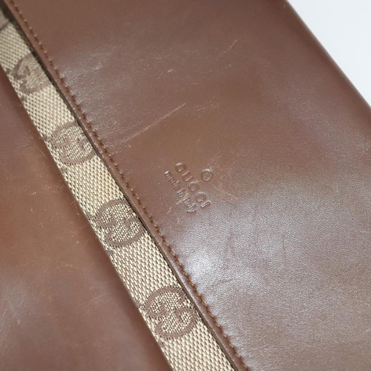 GUCCI GG Canvas Shoulder Bag Brown Silver 019 0489 Auth ki5690