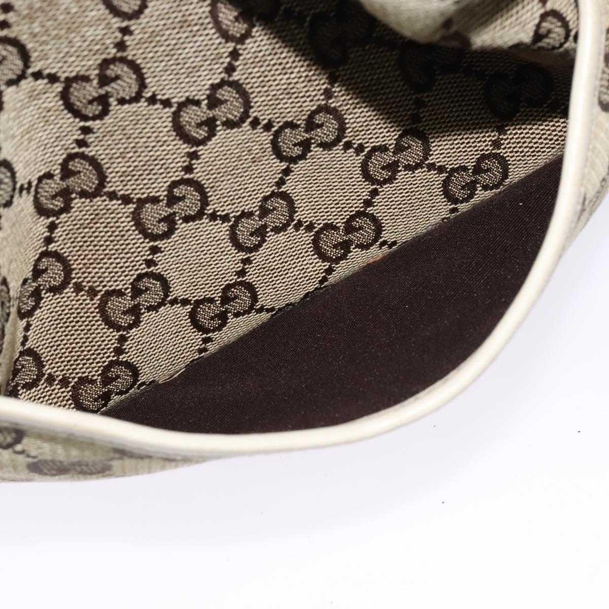 GUCCI GG Canvas Shoulder Bag Beige Silver 147671 Auth ki5693