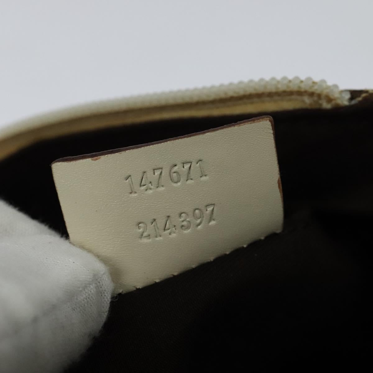 GUCCI GG Canvas Shoulder Bag Beige Silver 147671 Auth ki5693
