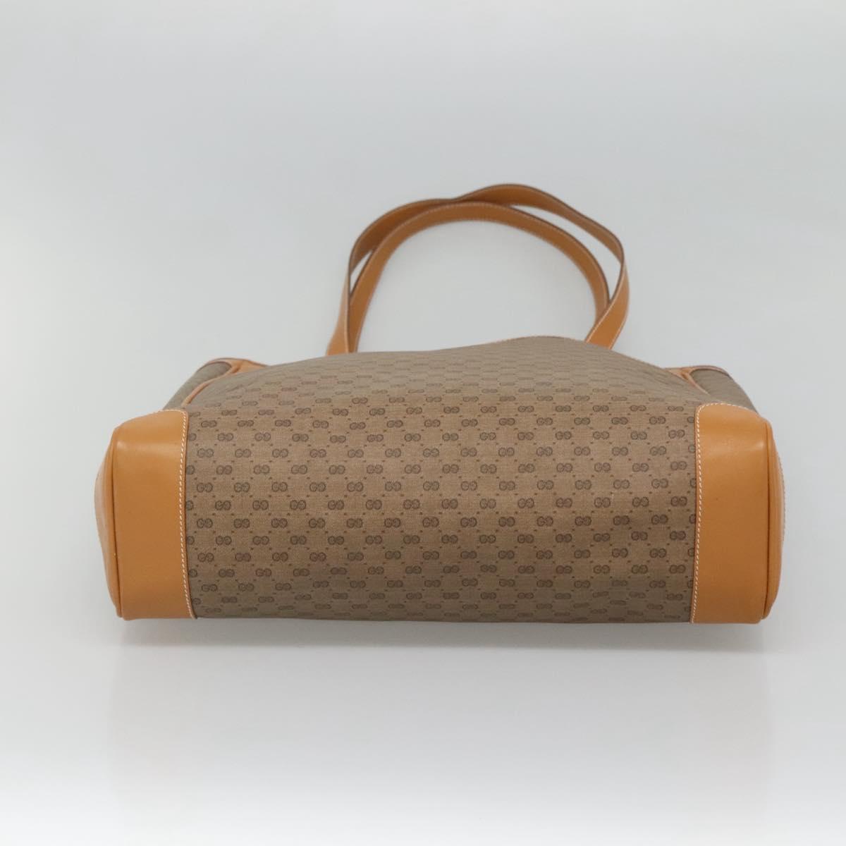 GUCCI Micro GG Supreme Tote Bag PVC Beige Gold 002 39 0173 Auth ki5697