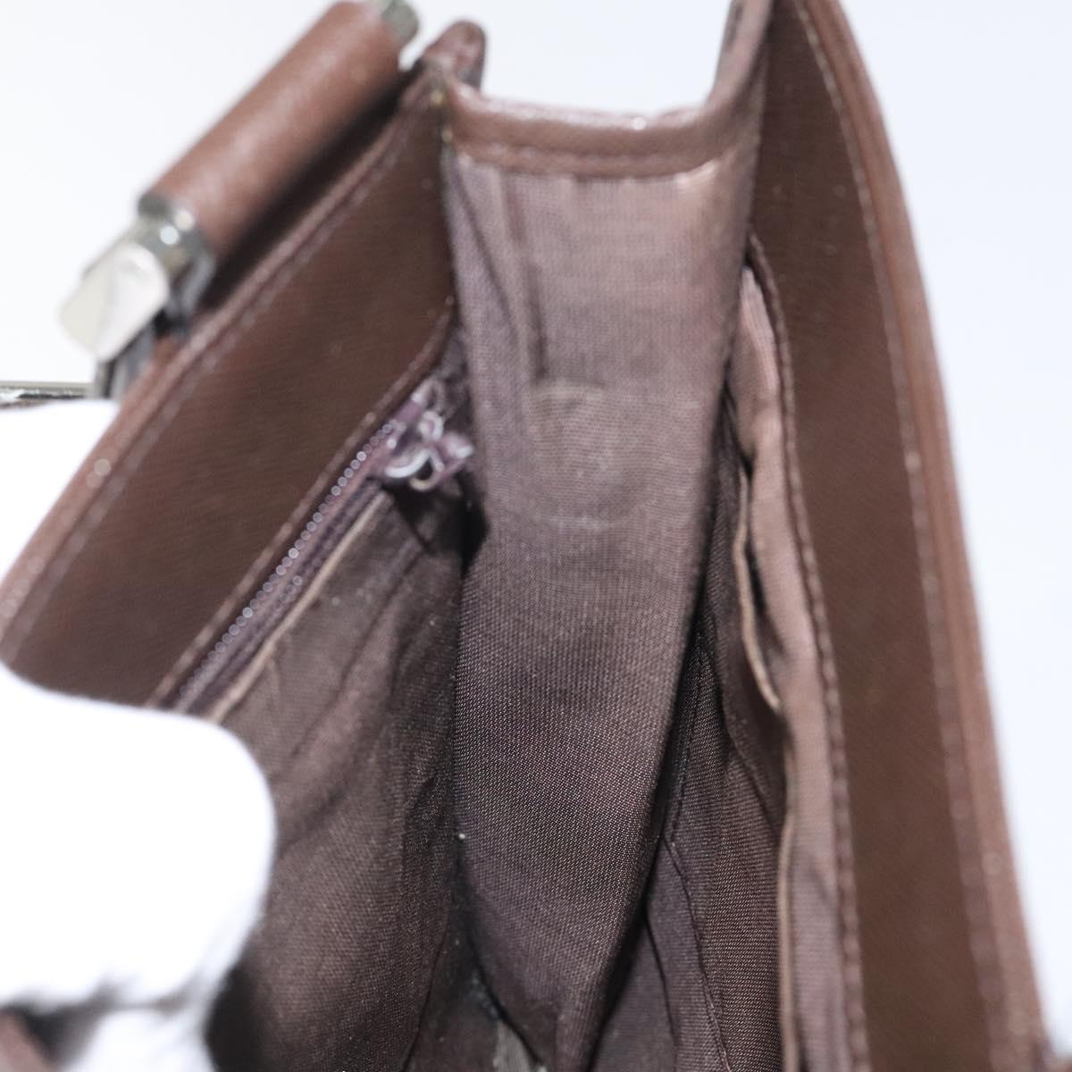 BURBERRY Nova Check Shoulder Bag Canvas Beige Brown Silver Auth ki5712