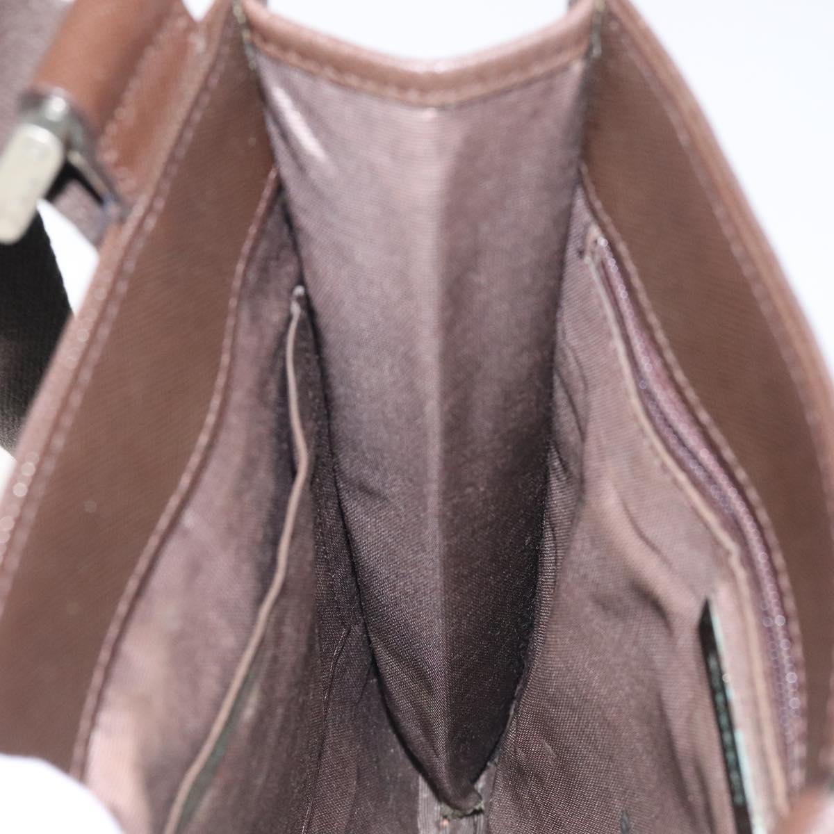 BURBERRY Nova Check Shoulder Bag Canvas Beige Brown Silver Auth ki5712