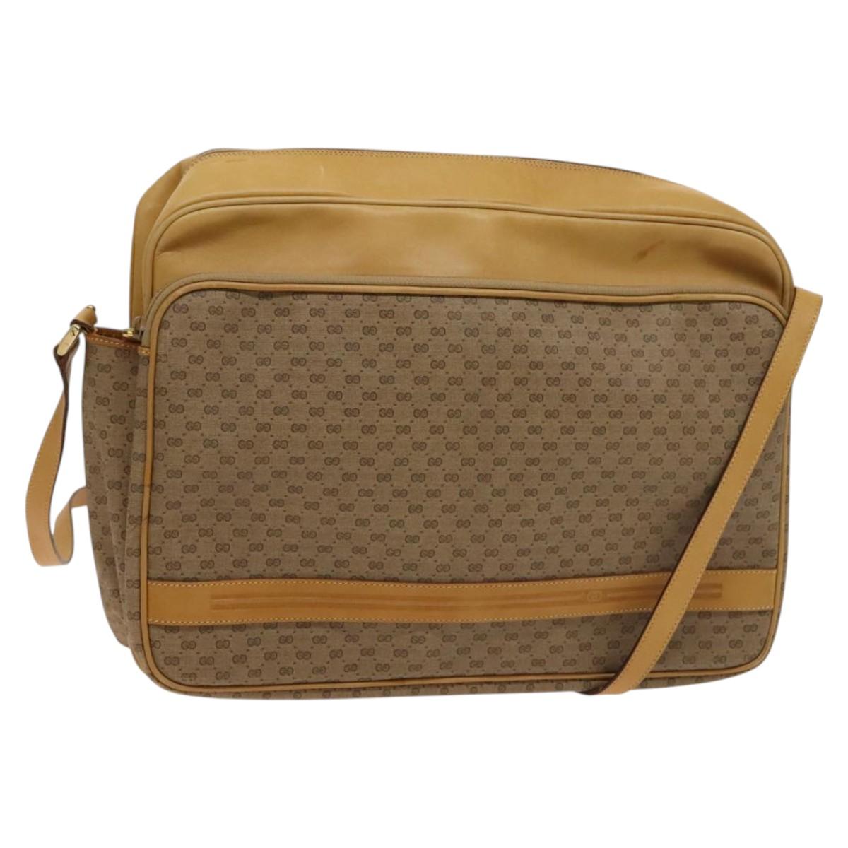 GUCCI Micro GG Supreme Shoulder Bag PVC Beige Gold 02 37 5442 Auth ki5727