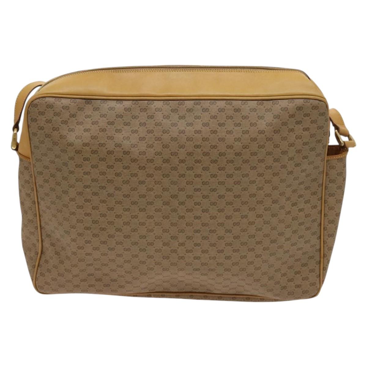 GUCCI Micro GG Supreme Shoulder Bag PVC Beige Gold 02 37 5442 Auth ki5727
