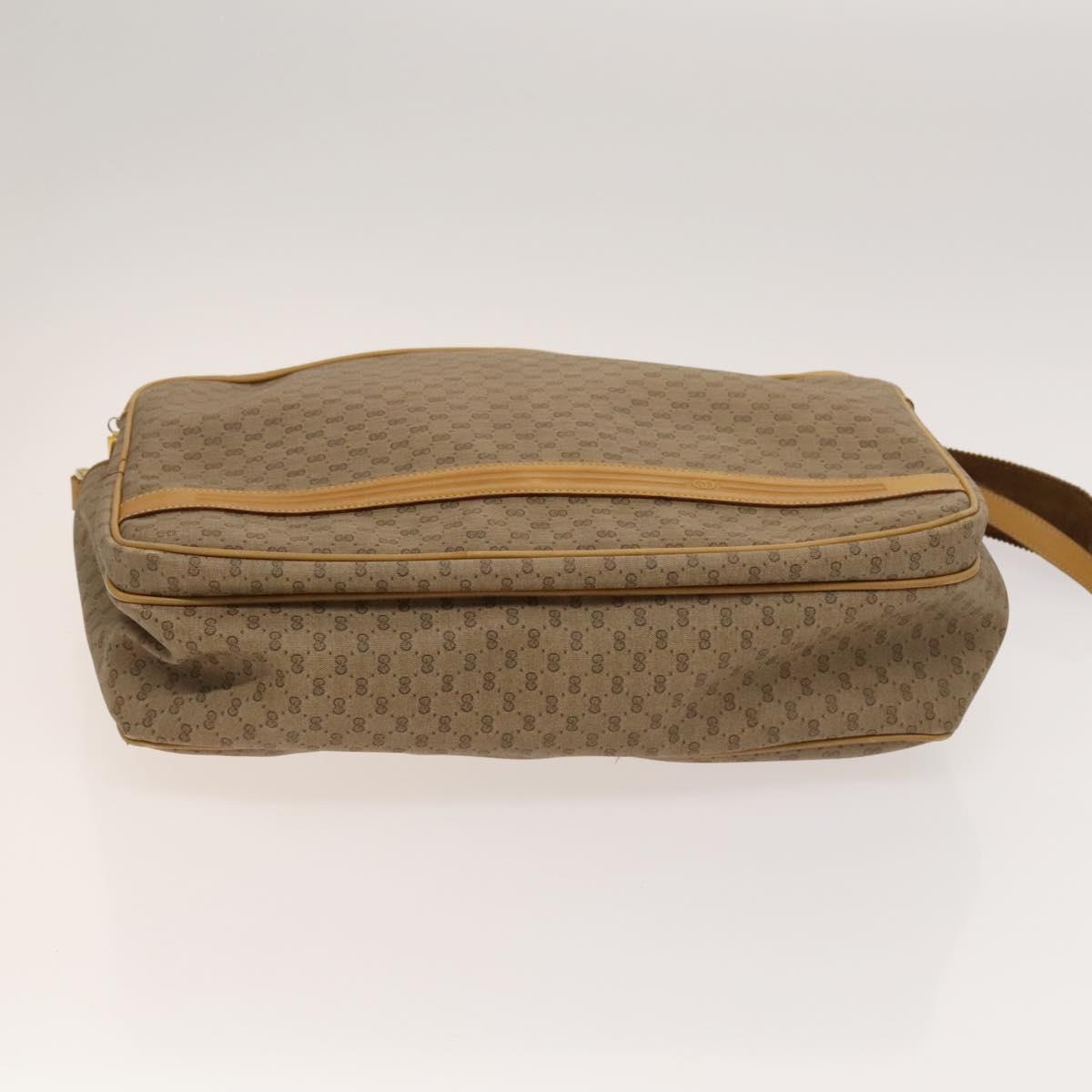 GUCCI Micro GG Supreme Shoulder Bag PVC Beige Gold 02 37 5442 Auth ki5727