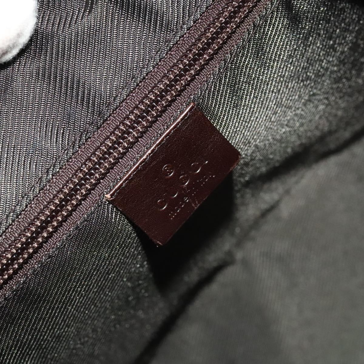 GUCCI GG Supreme Boston Bag PVC Brown Silver 108793 Auth ki5734