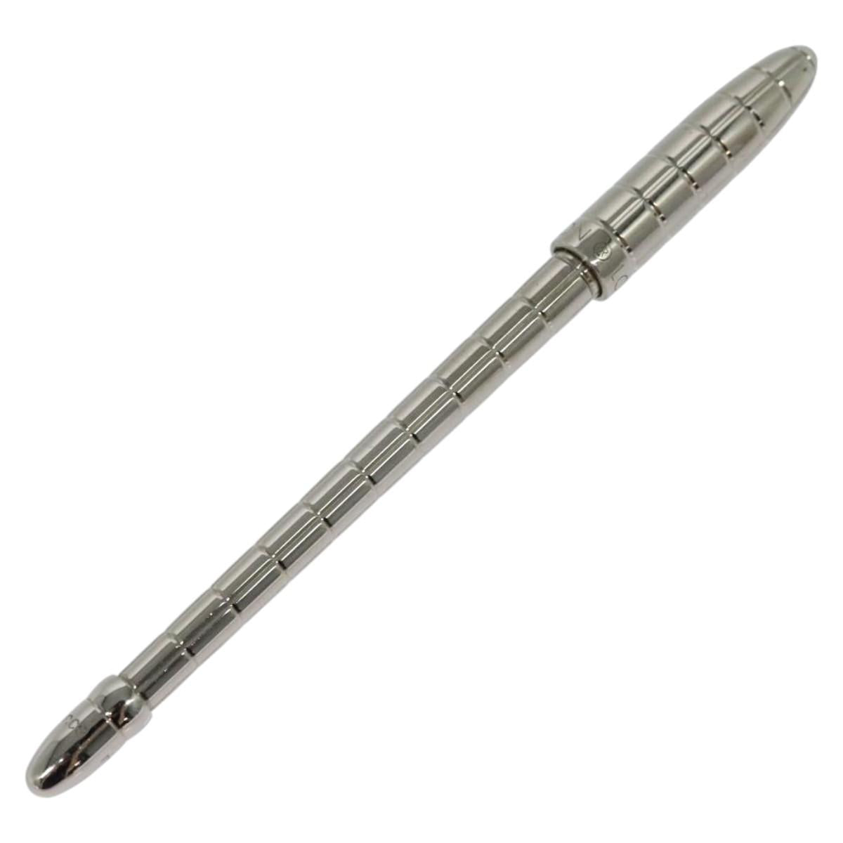 LOUIS VUITTON Styro Agenda Ballpoint Pen metal Silver LV Auth ki5736