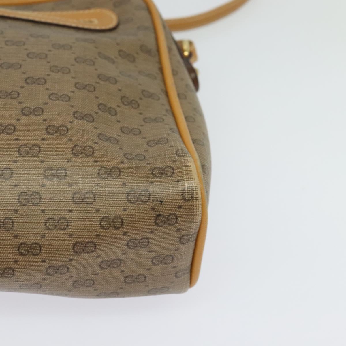 GUCCI Micro GG Supreme Shoulder Bag PVC Beige Gold 007 58 0014 Auth ki5741