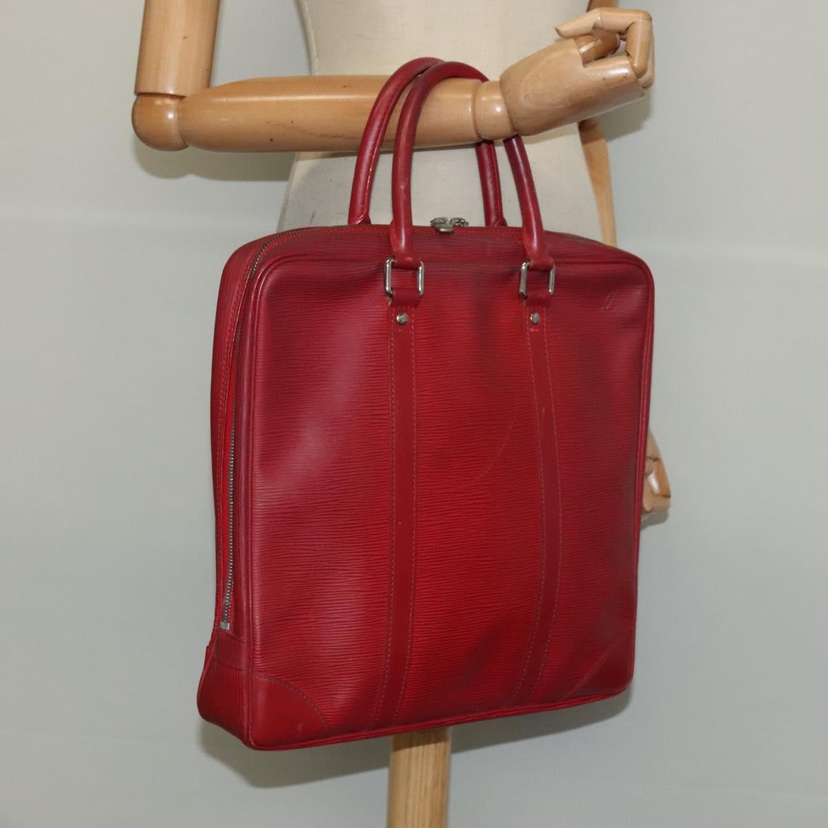 LOUIS VUITTON Epi Vivienne MM Business Bag Red M5912E LV Auth ki5742