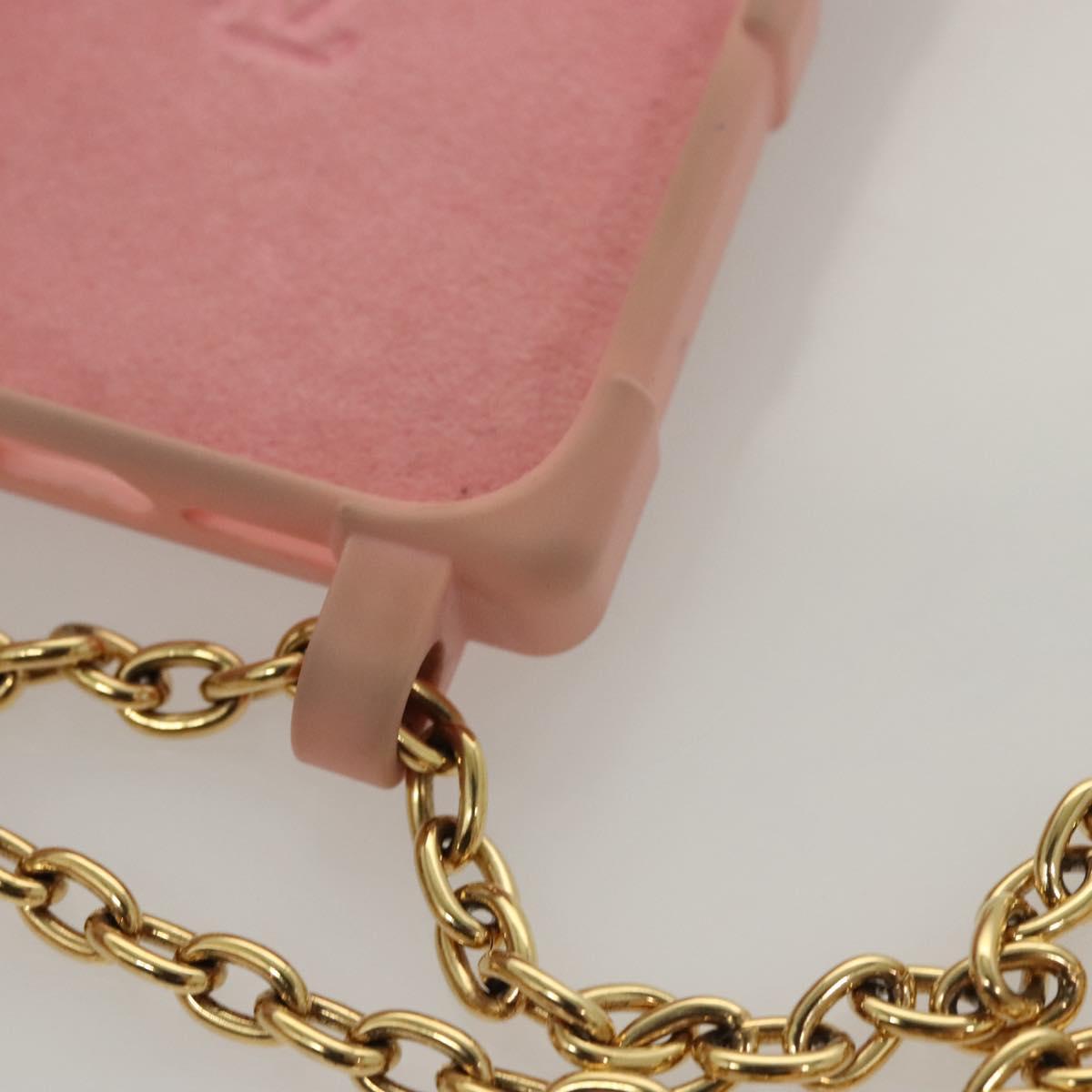 LOUIS VUITTON Monogram Trunk IPHONE14PRO iPhone Case Pink M82082 LV Auth ki5744