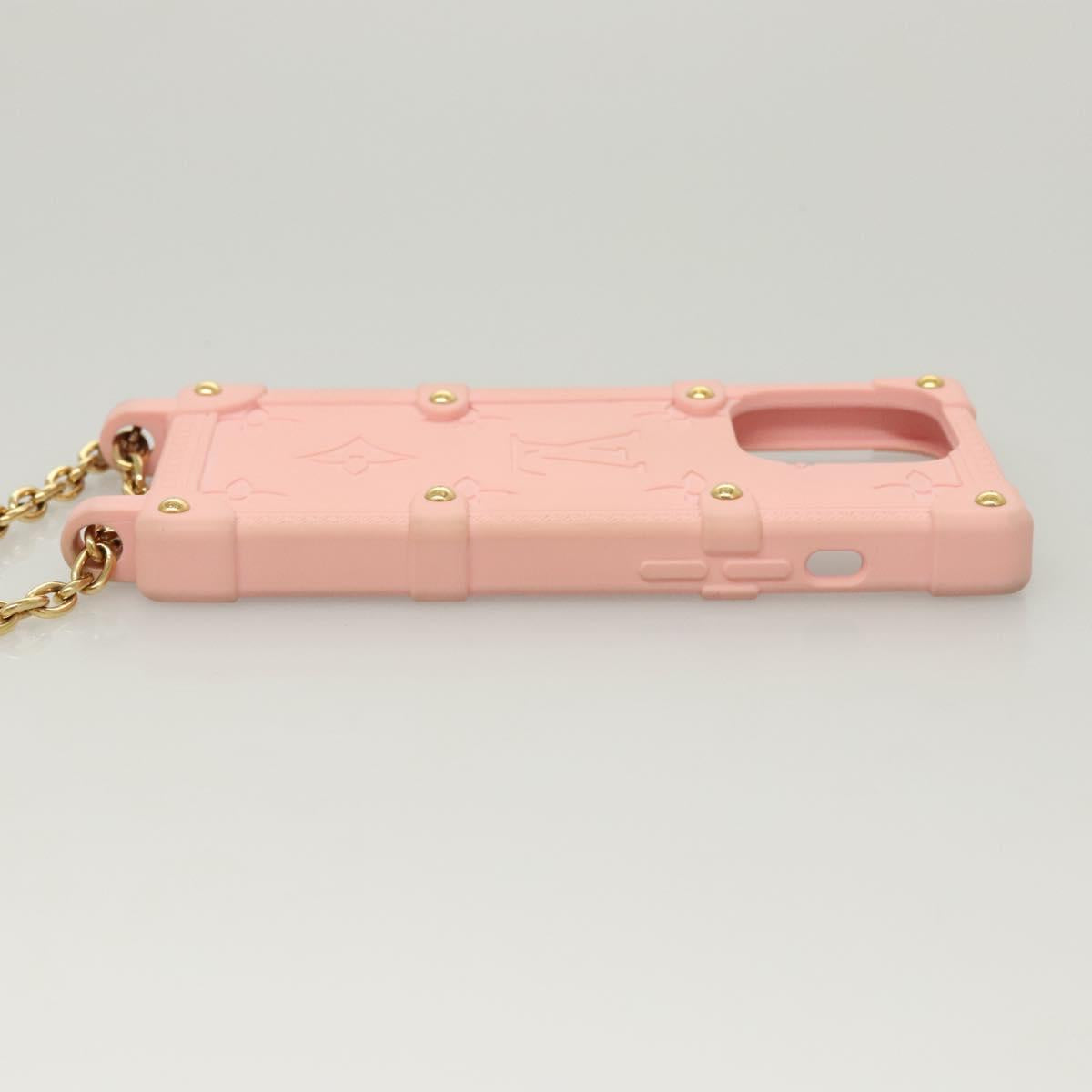 LOUIS VUITTON Monogram Trunk IPHONE14PRO iPhone Case Pink M82082 LV Auth ki5744