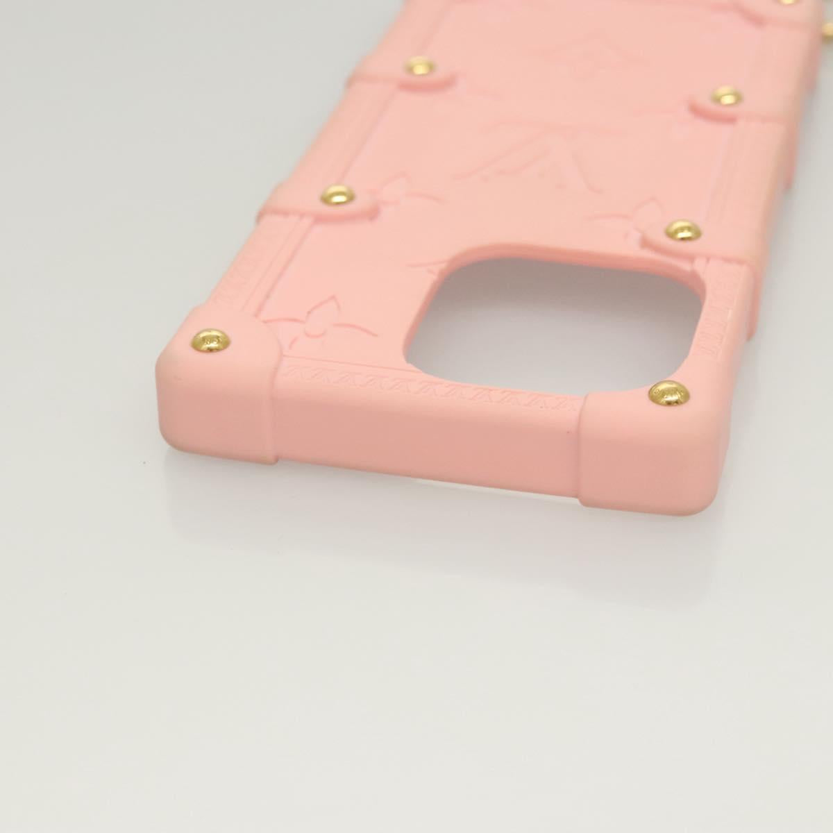 LOUIS VUITTON Monogram Trunk IPHONE14PRO iPhone Case Pink M82082 LV Auth ki5744