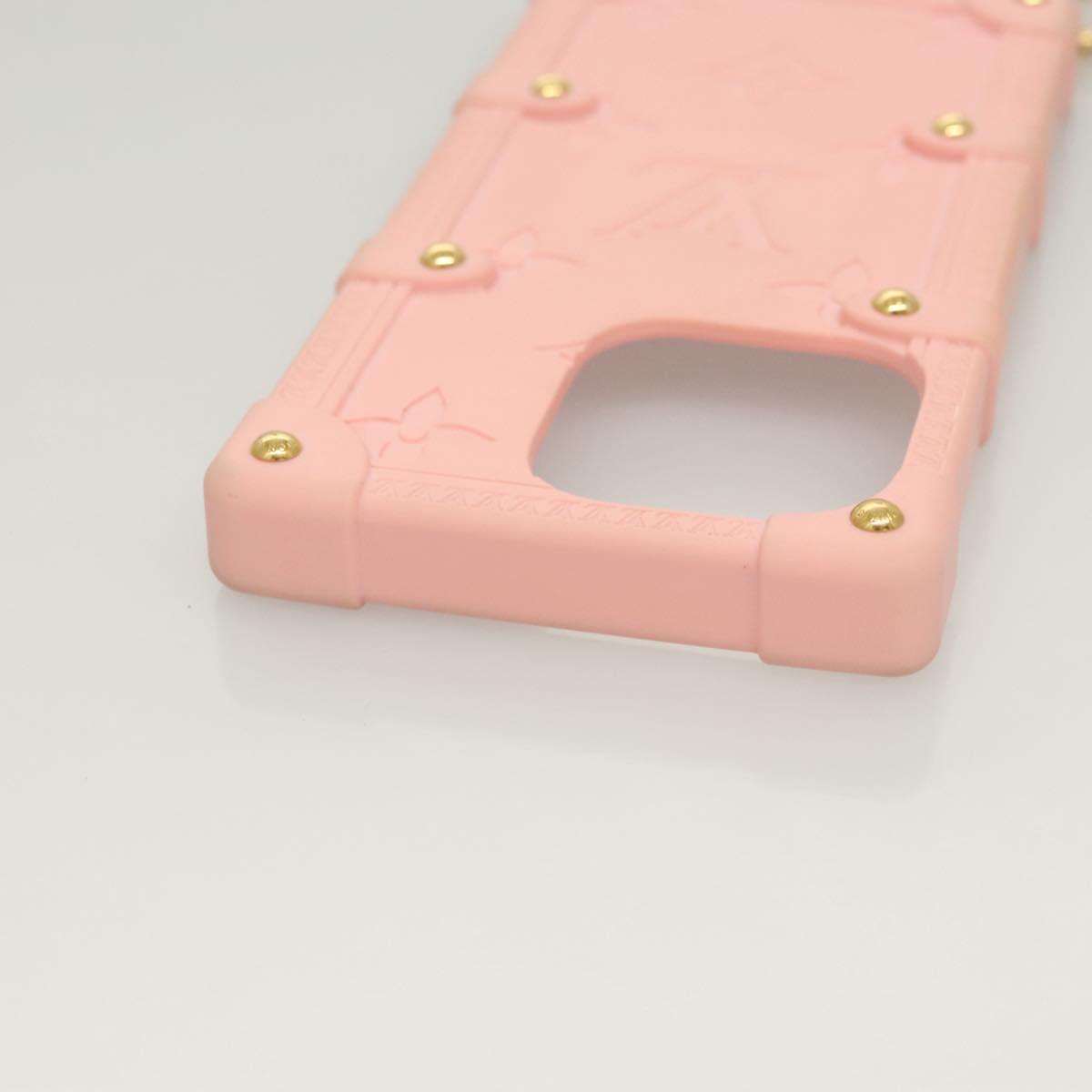 LOUIS VUITTON Monogram Trunk IPHONE14PRO iPhone Case Pink M82082 LV Auth ki5744