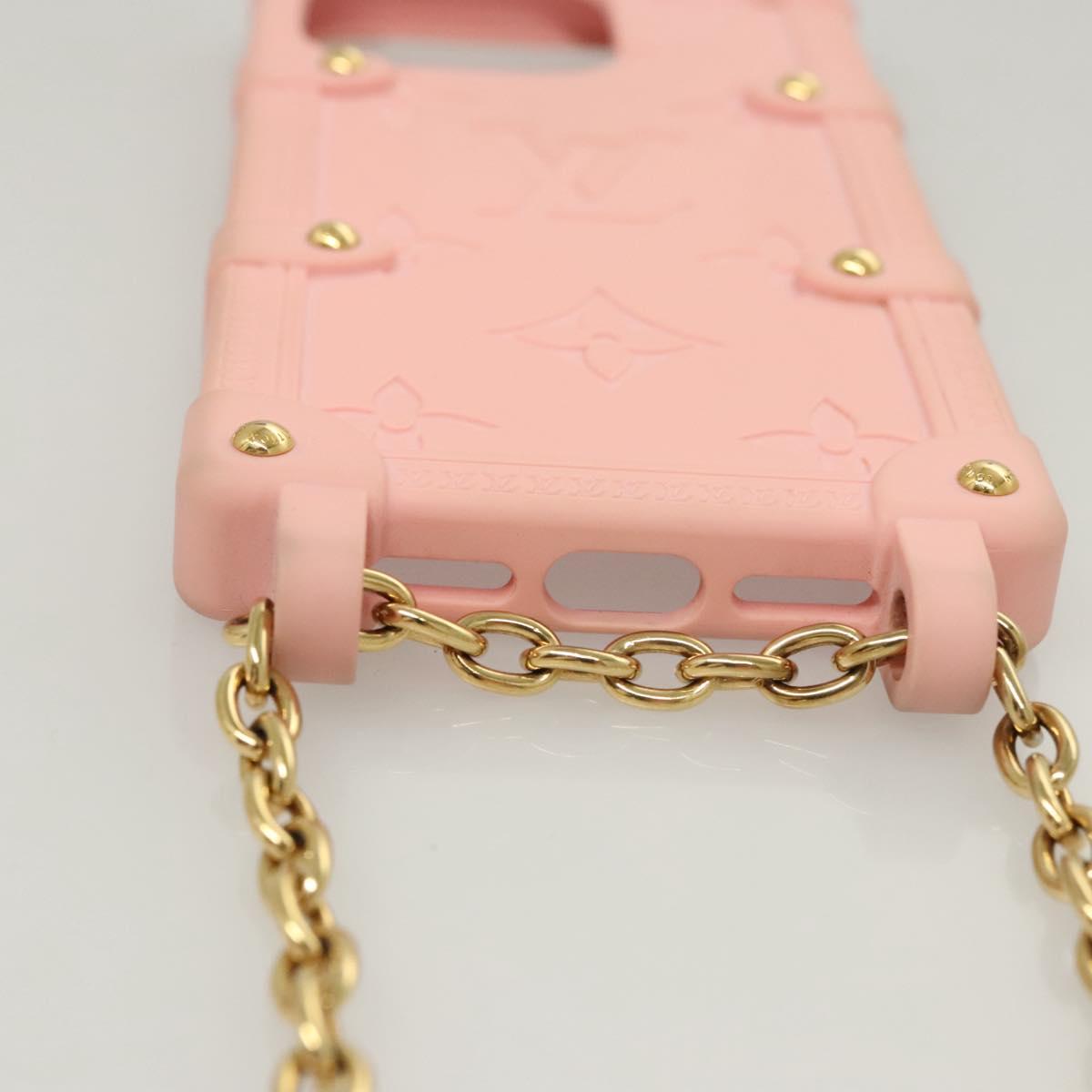 LOUIS VUITTON Monogram Trunk IPHONE14PRO iPhone Case Pink M82082 LV Auth ki5744