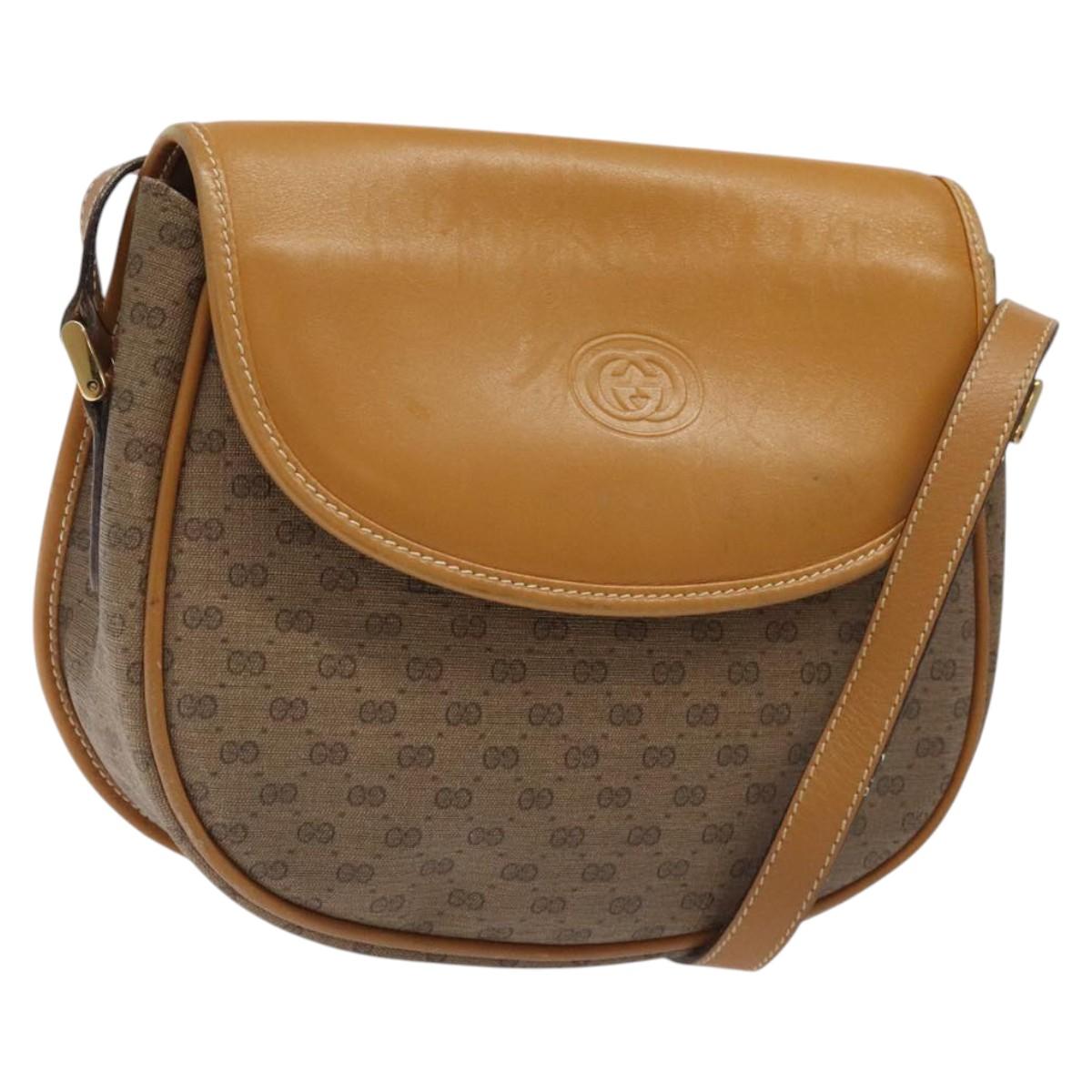 GUCCI Micro GG Supreme Shoulder Bag PVC Beige Gold 007 115 0074 Auth ki5748