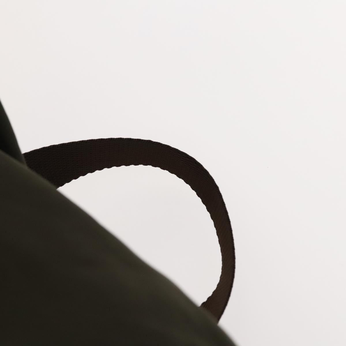 PRADA Backpack Nylon Khaki Silver Auth ki5760