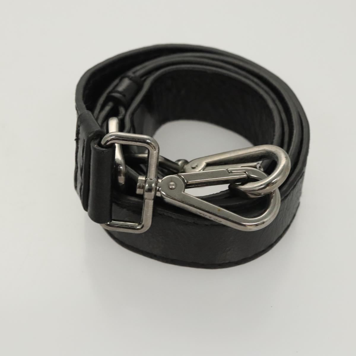 PRADA Tote Bag Nylon Leather 2way Black Silver Auth ki5762