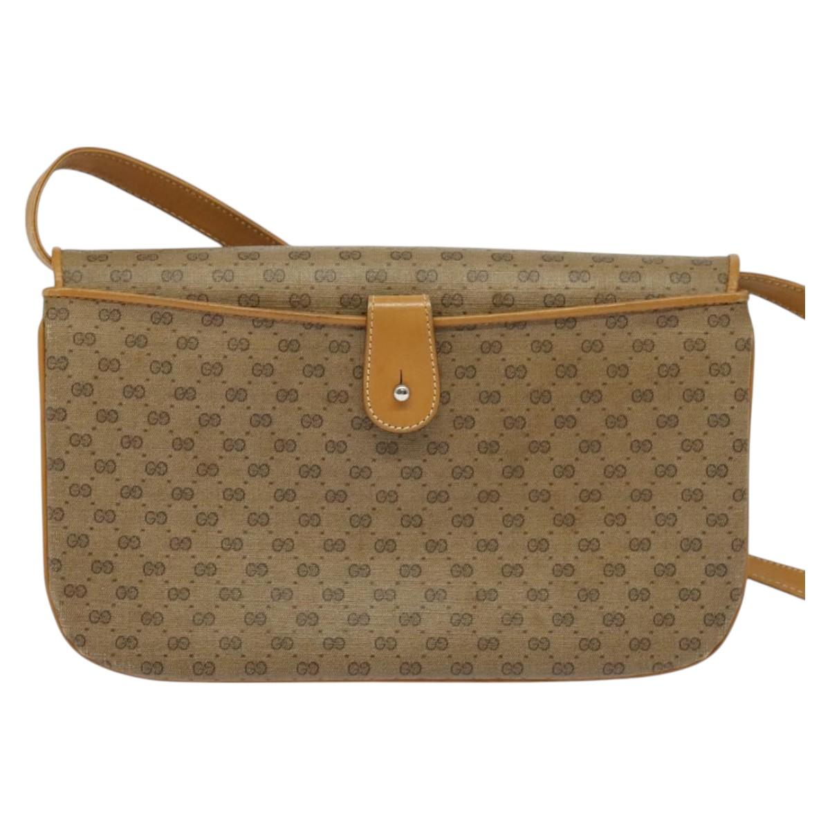 GUCCI Micro GG Supreme Shoulder Bag PVC Beige Gold 004 106 0024 Auth ki5768