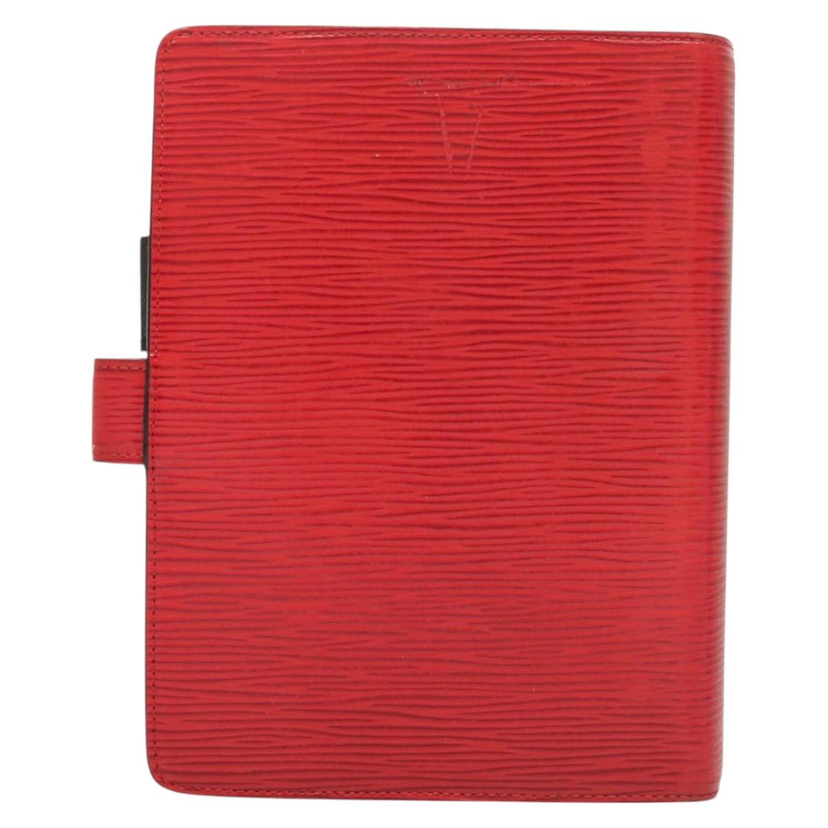 LOUIS VUITTON Epi Agenda MM Day Planner Cover Red R20047 LV Auth ki5772