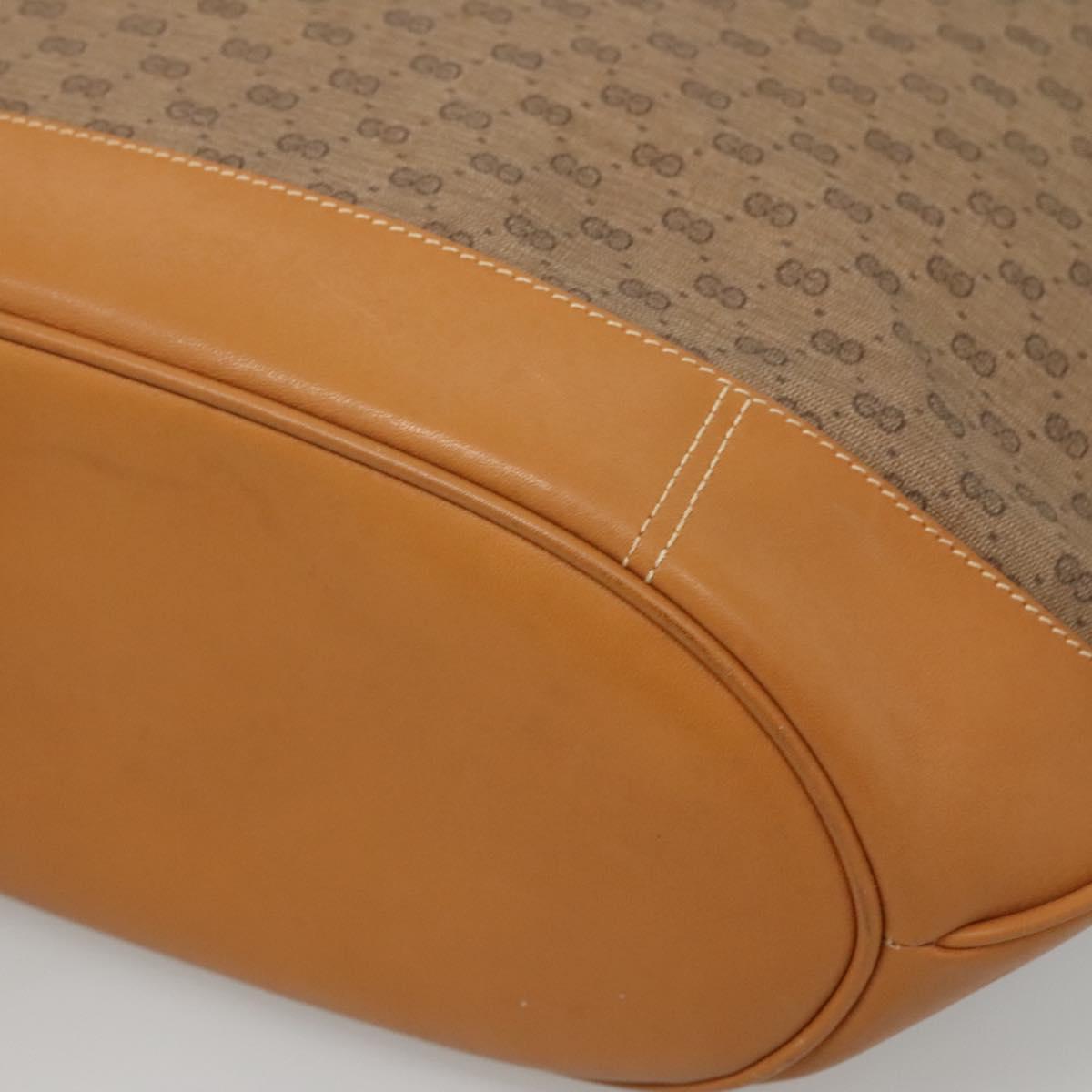 GUCCI Micro GG Supreme Shoulder Bag PVC Beige Gold Auth ki5782