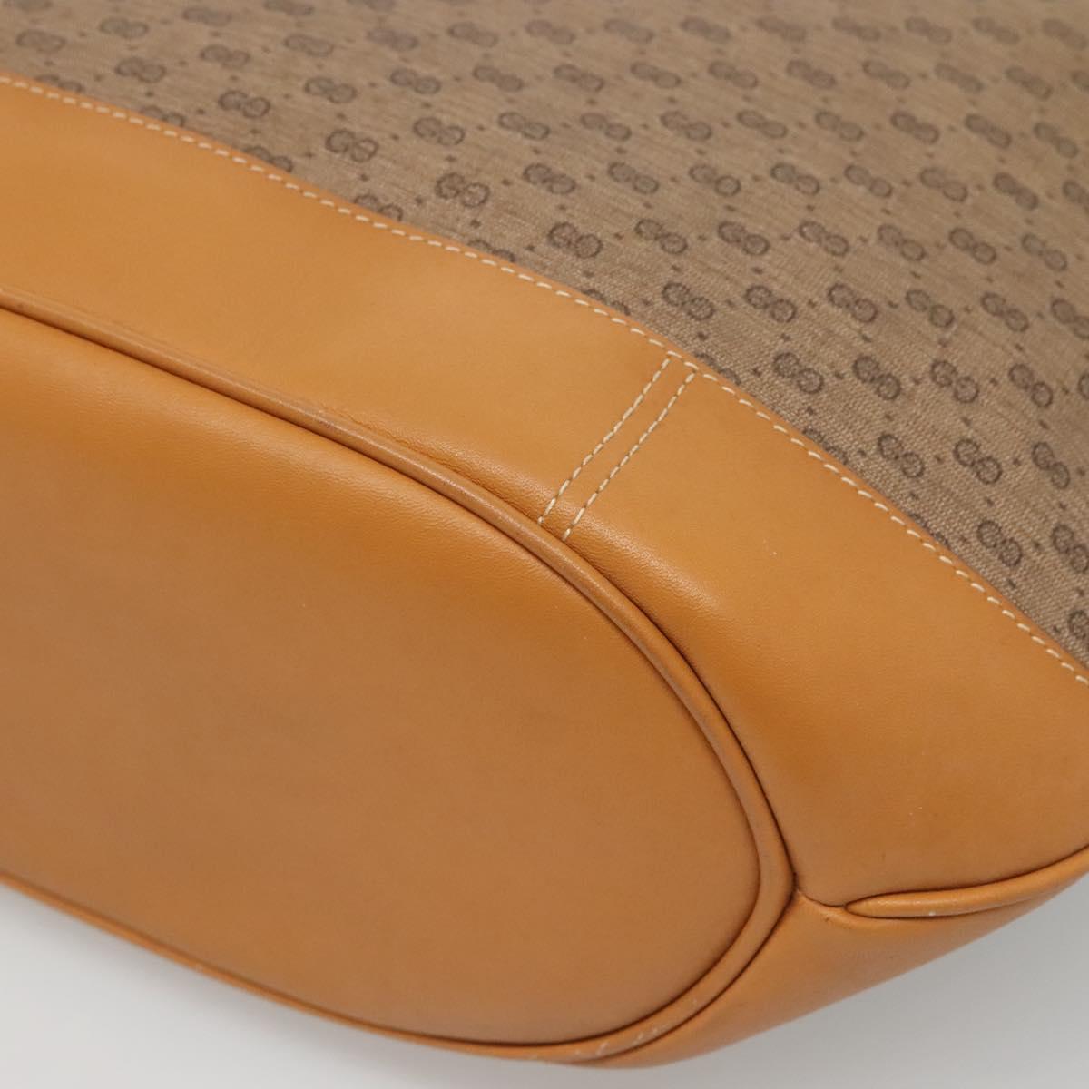 GUCCI Micro GG Supreme Shoulder Bag PVC Beige Gold Auth ki5782