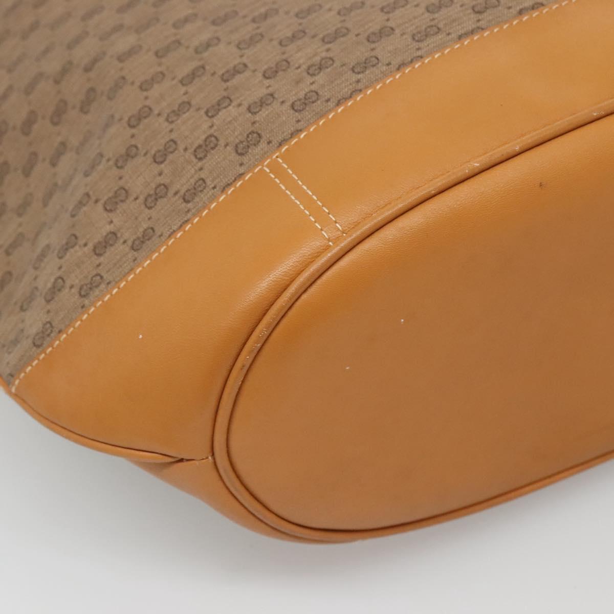 GUCCI Micro GG Supreme Shoulder Bag PVC Beige Gold Auth ki5782