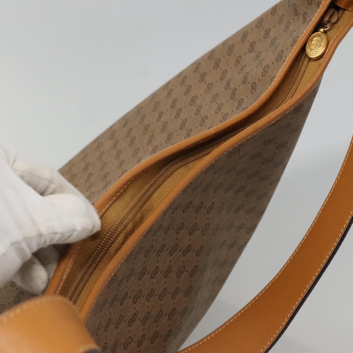 GUCCI Micro GG Supreme Shoulder Bag PVC Beige Gold Auth ki5782