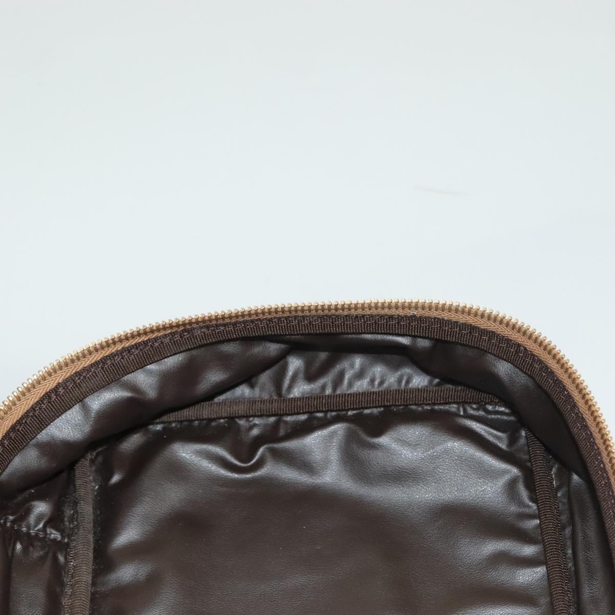 FENDI Zucca Canvas Vanity Pouch Beige Gold Auth ki5784
