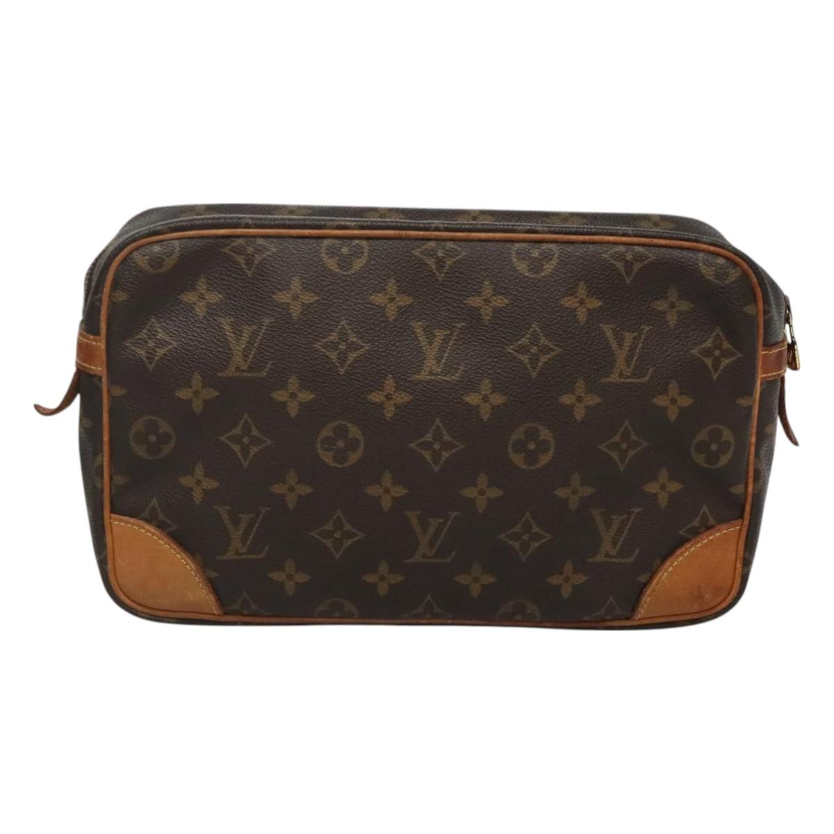 LOUIS VUITTON Monogram Compiegne 28 Clutch Bag M51845 LV Auth ki5790