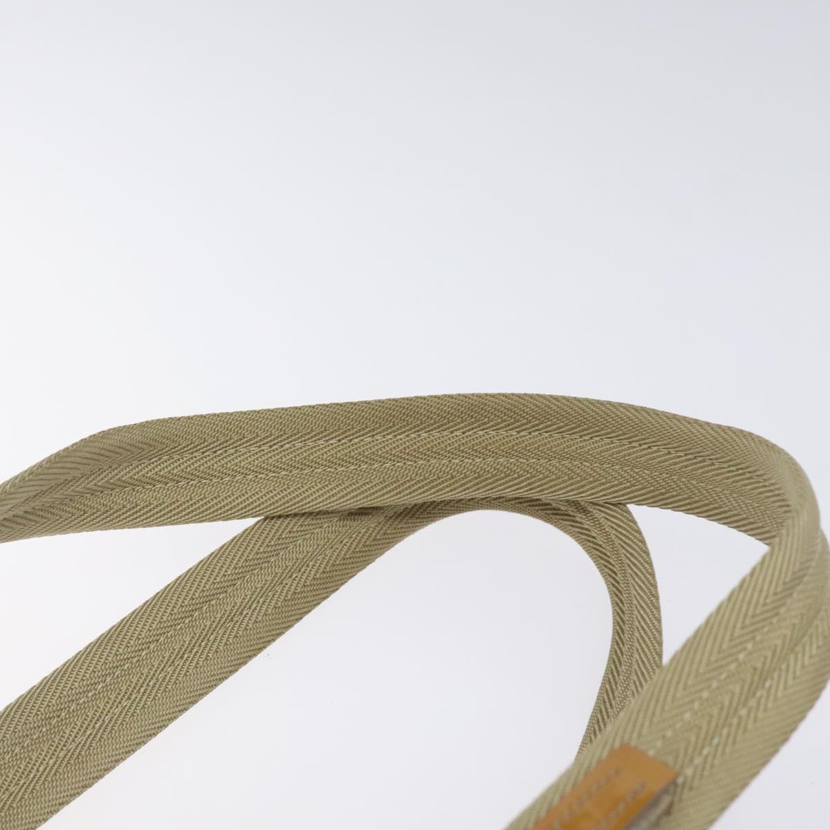 PRADA Quilted Hand Bag Nylon Beige Silver Auth ki5791