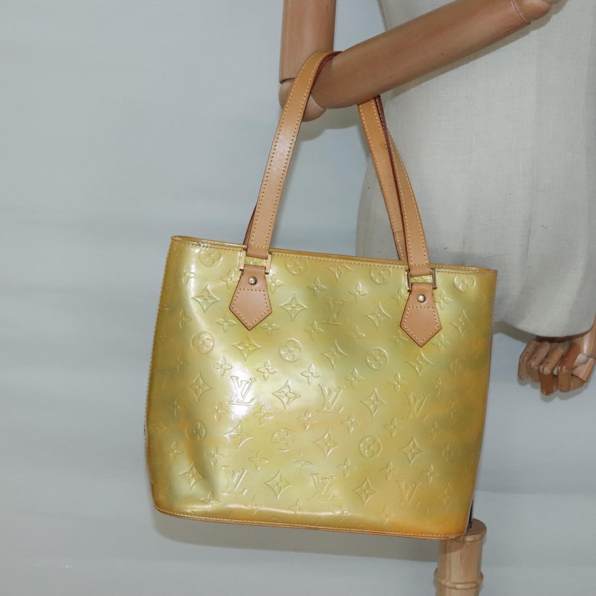 LOUIS VUITTON Monogram Vernis Houston Hand Bag Gris M91053 LV Auth ki5812