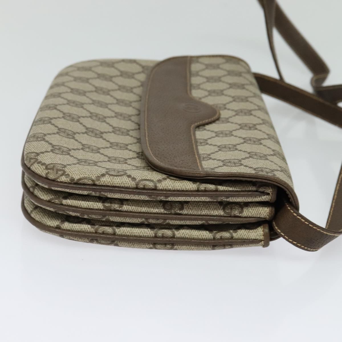 GUCCI GG Supreme Shoulder Bag PVC Beige Gold 004 256 0024 Auth ki5813