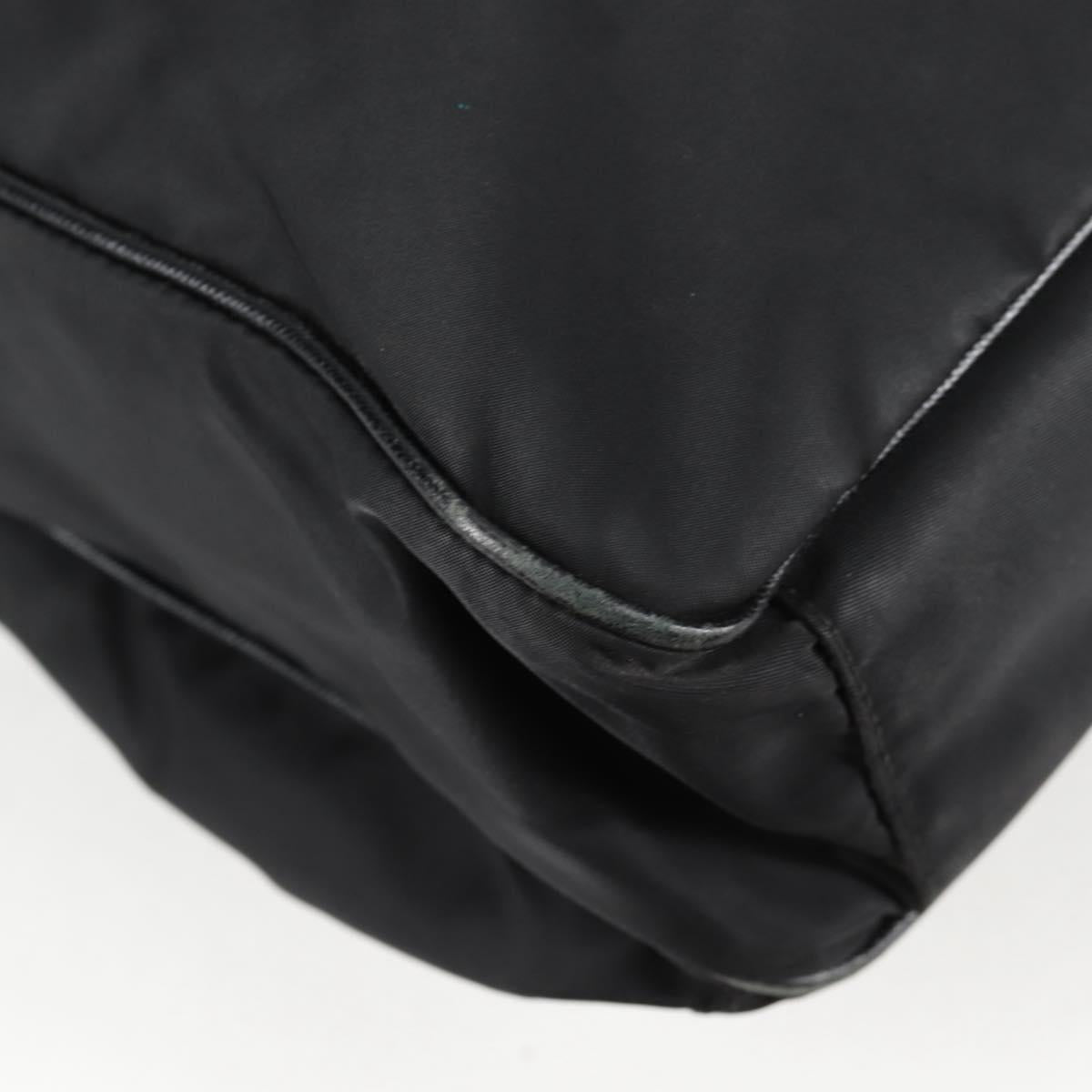 PRADA Tote Bag Nylon Black Silver Auth ki5831