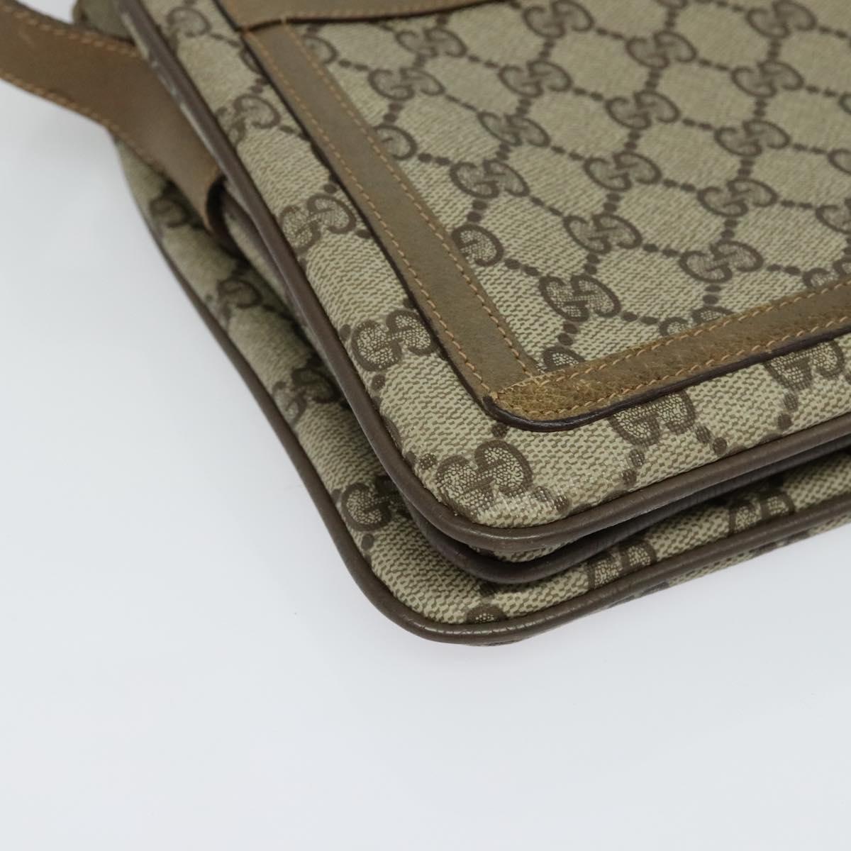 GUCCI GG Supreme Web Sherry Line Shoulder Bag PVC Beige 41 02 090 Auth ki5836