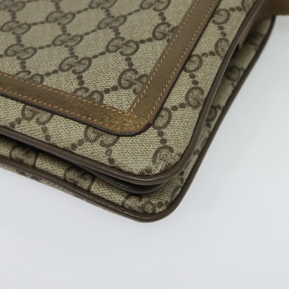 GUCCI GG Supreme Web Sherry Line Shoulder Bag PVC Beige 41 02 090 Auth ki5836