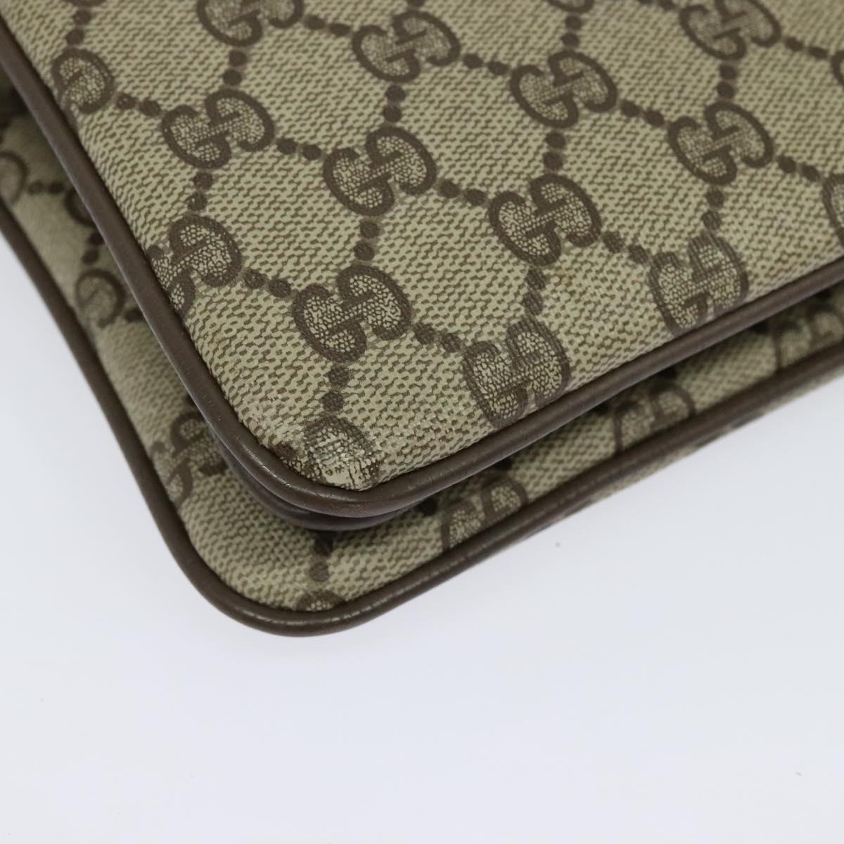 GUCCI GG Supreme Web Sherry Line Shoulder Bag PVC Beige 41 02 090 Auth ki5836
