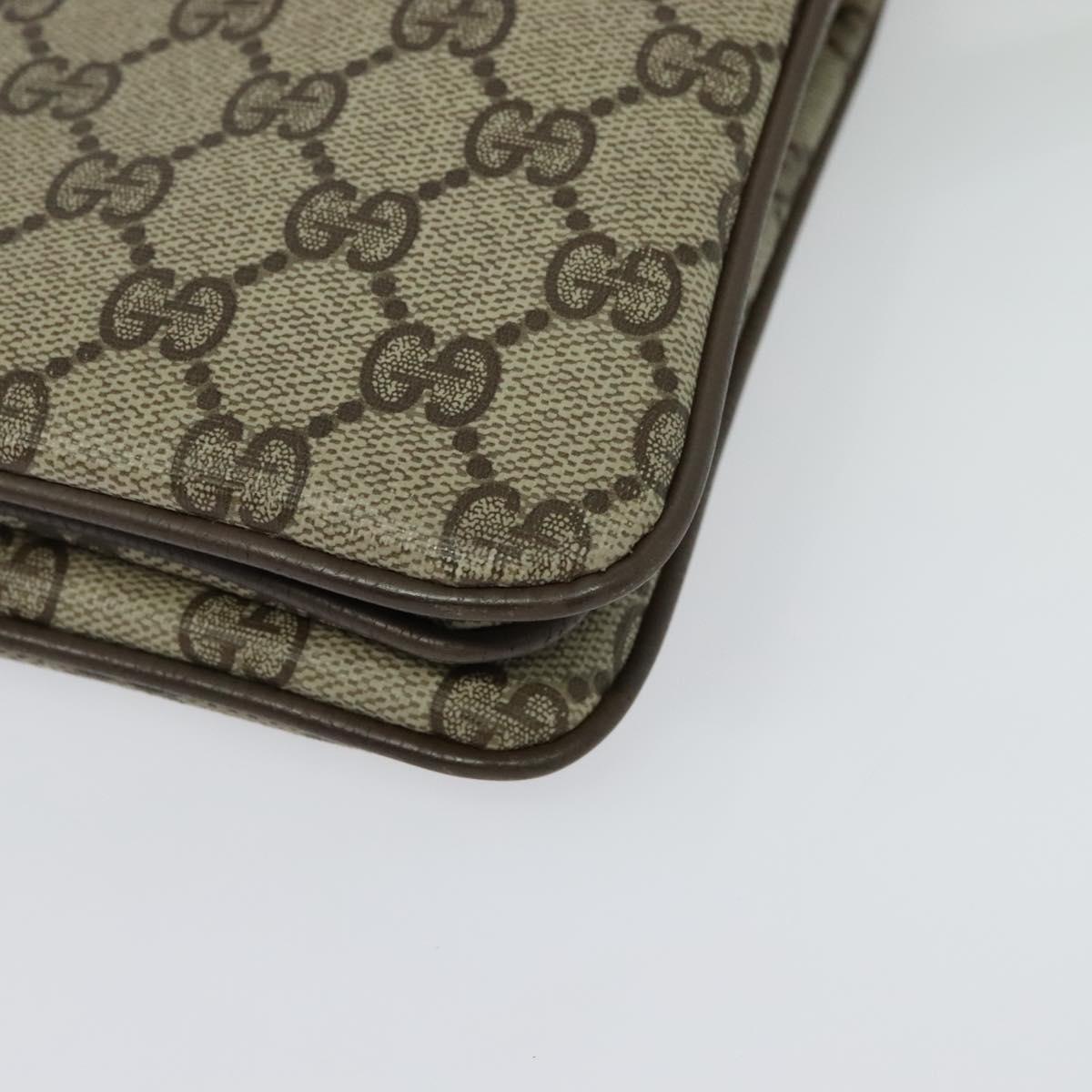GUCCI GG Supreme Web Sherry Line Shoulder Bag PVC Beige 41 02 090 Auth ki5836