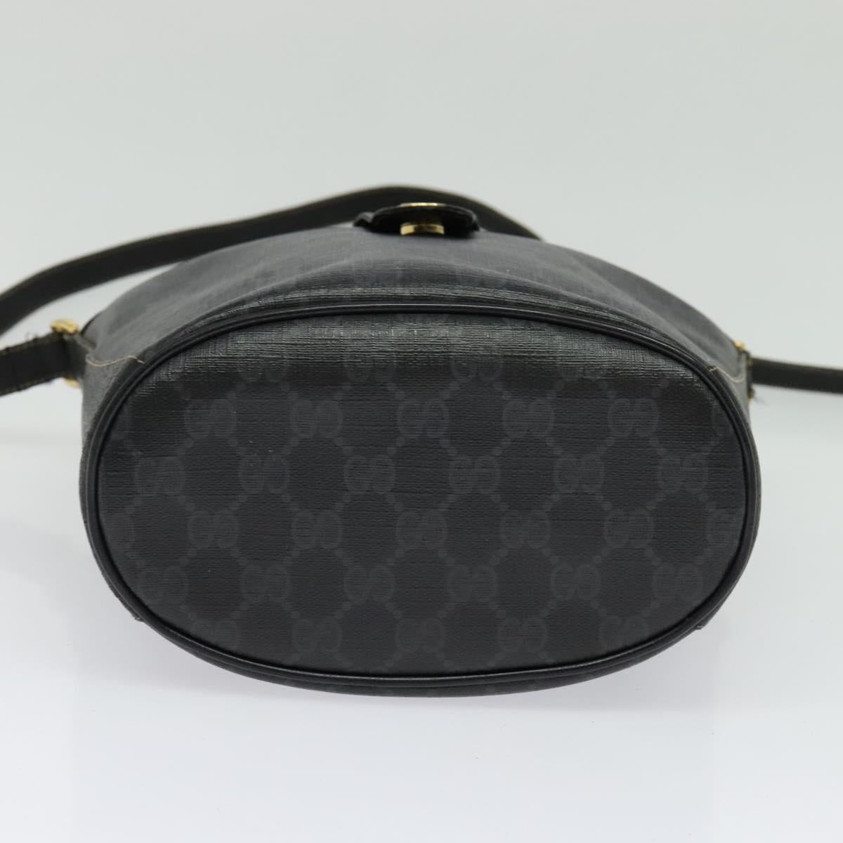 GUCCI GG Supreme Web Sherry Line Shoulder Bag PVC Black 904 02 081 Auth ki5838