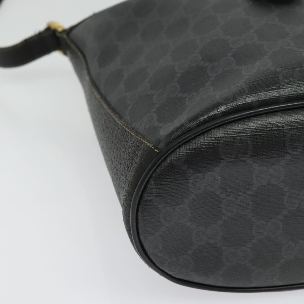 GUCCI GG Supreme Web Sherry Line Shoulder Bag PVC Black 904 02 081 Auth ki5838
