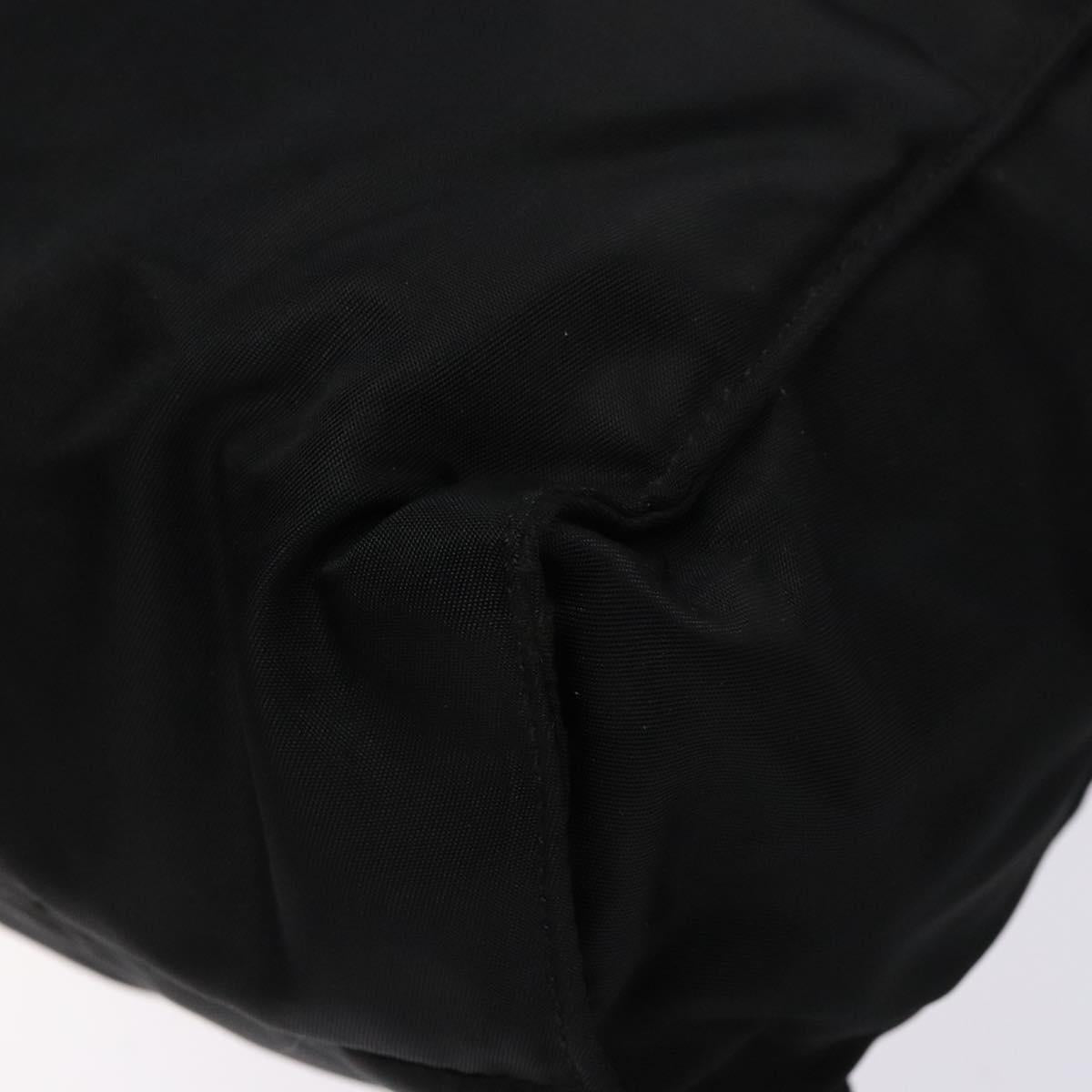 PRADA Tote Bag Nylon Leather Black Silver Auth ki5841